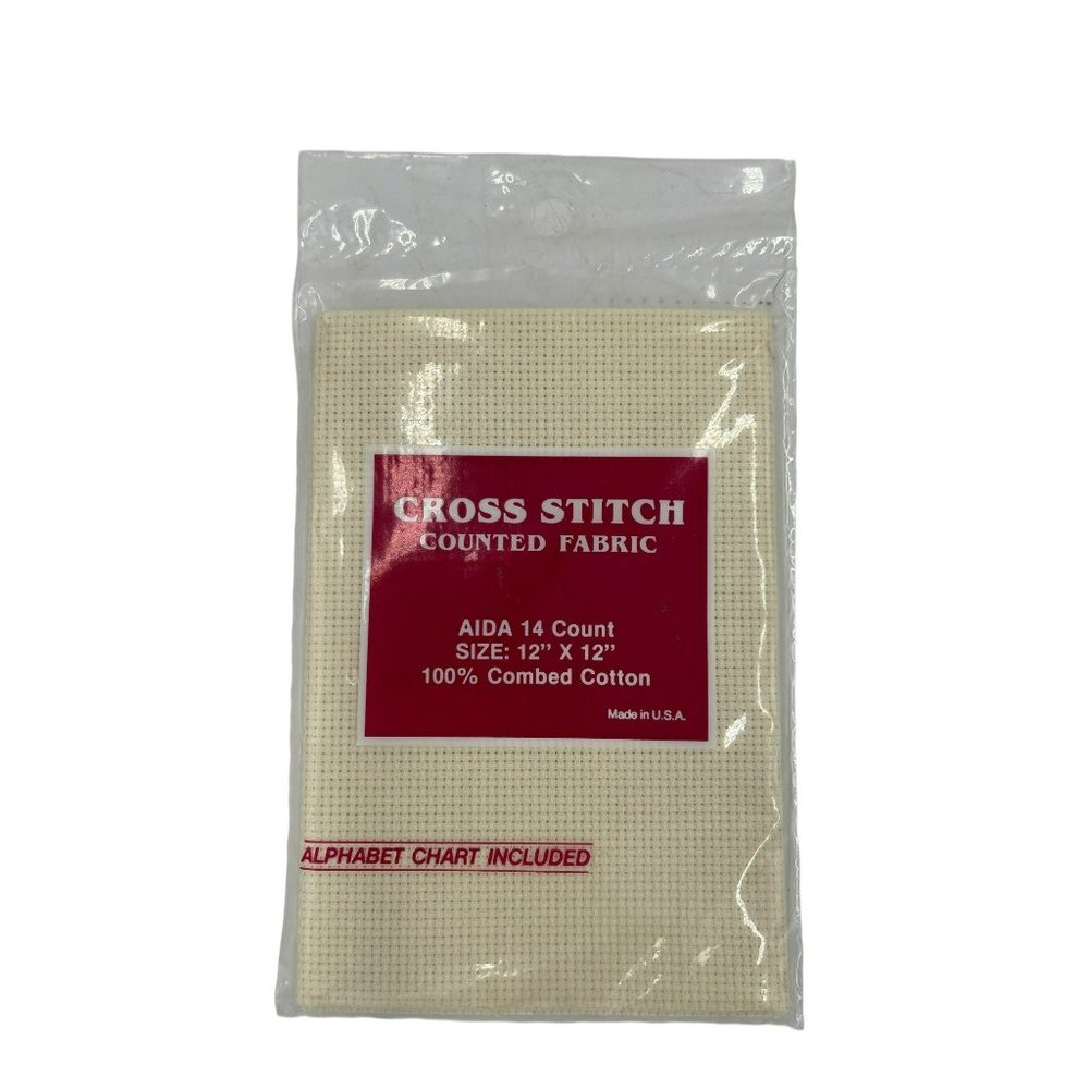 Cross Stitch Counted Fabric AIDA 14 Count 12" Square Combed Cotton New